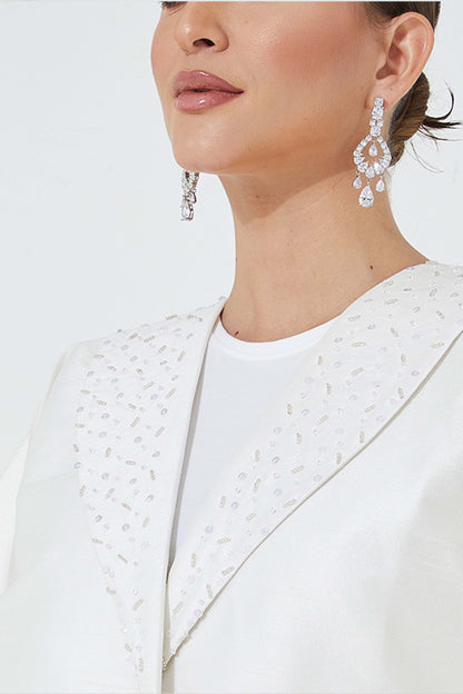 MOiSTREET  Off White Hindi Harir Abaya with Handwork (7938359394531)